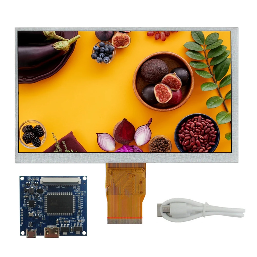 

7-дюймовый IPS-экран 1024 × 600, ЖК-дисплей, мини-HDMI-совместимая плата управления приводом для мини-компьютера Lattepanda, Raspberry/Banana Pi