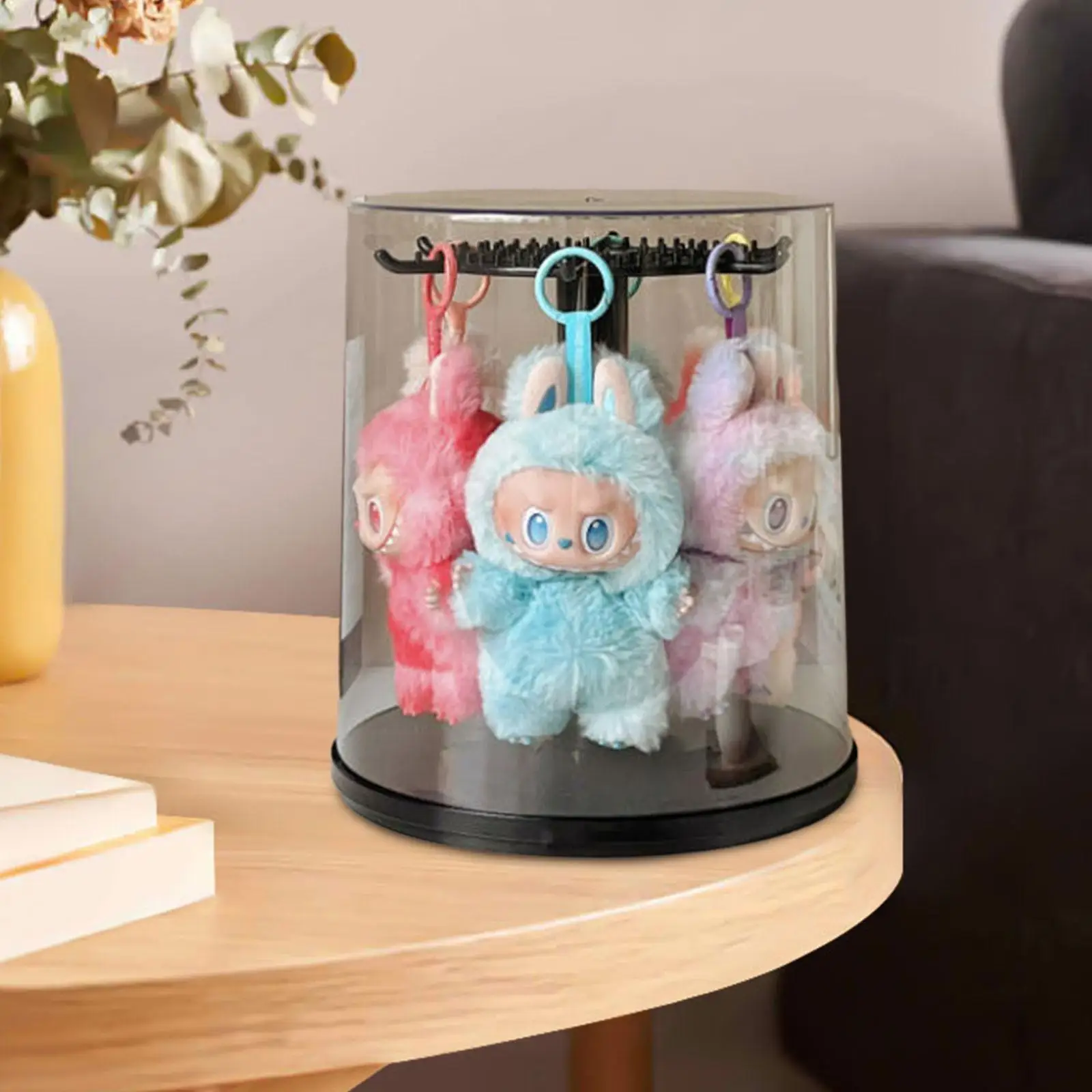 

Clear Figures Display Case Doll Display Stand Showcase Storage Box Hanging Rotatable for Plush Dolls Action Figures Figurines