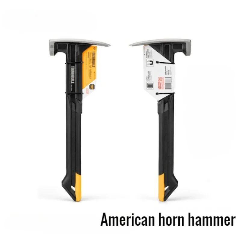 18oz Integrated American Sheep Horn Hammer TB-H1-1R Hammer Magnetic Rubber Shock Absorbing Hammer Hardware Tool window breaker