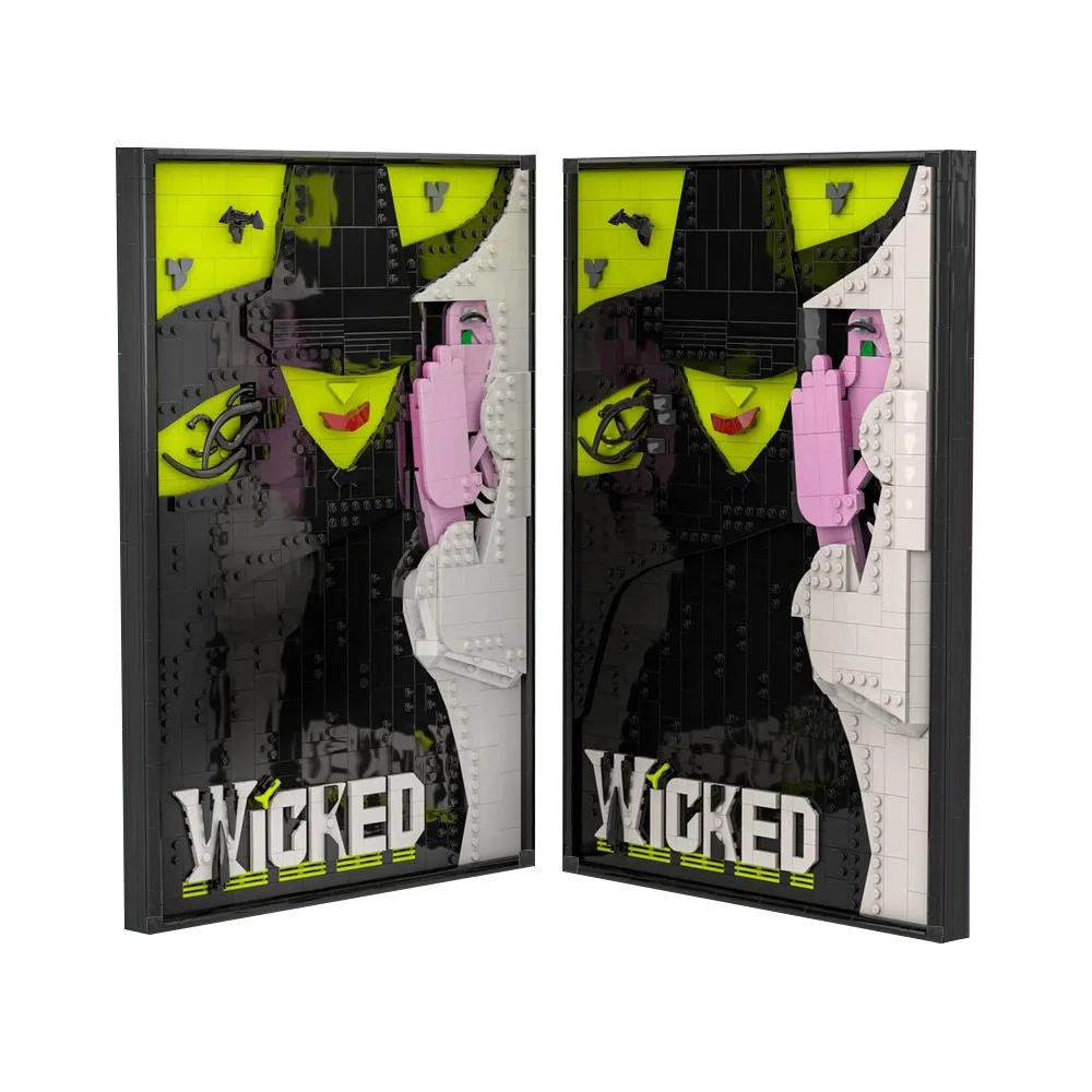 

MOC Wicked Poster Building Blocks Classic Movie Wicked Witch Poster Painting Wall Art Home Decor Brick Toy Adult Gift