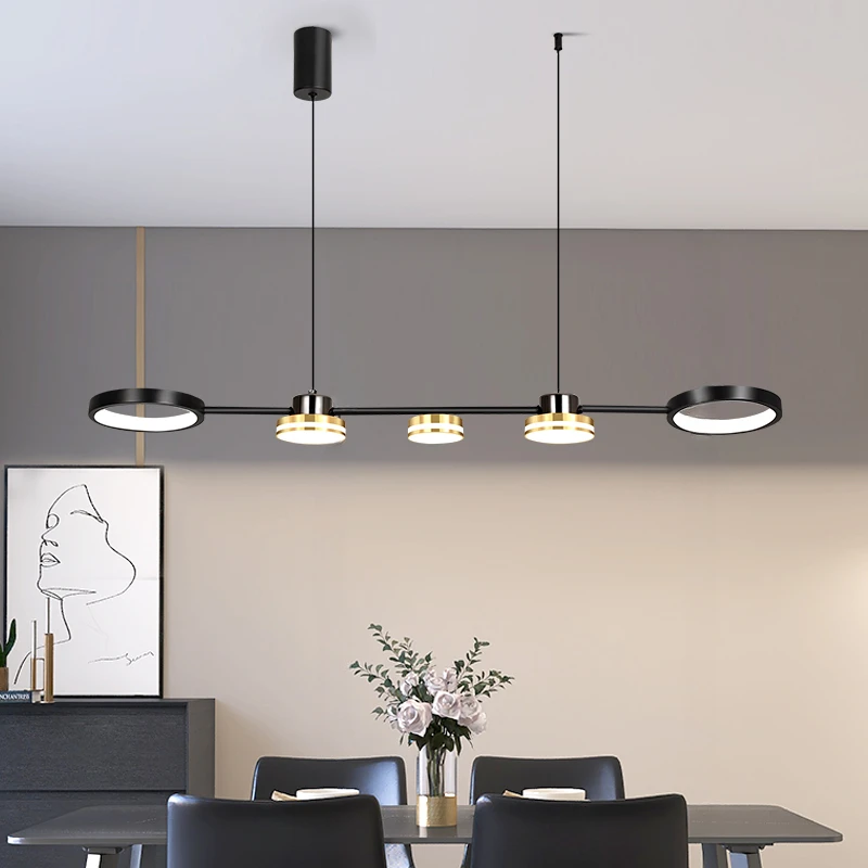 

Pendant Lights Hanging Lamp Modern Table LED Long Linear Chandelier Kitchen Island Lighting for Dining Living Room Office Light