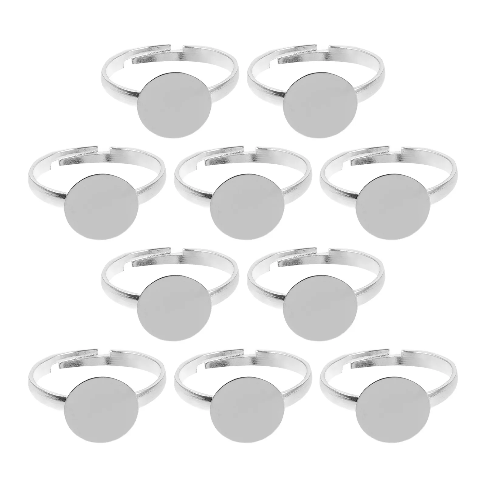 10 Pièces de Bases de Bagues Métalliques DIY Ajustables en Alliage de Zinc pour la Fabrication de Bijoux Artisanaux