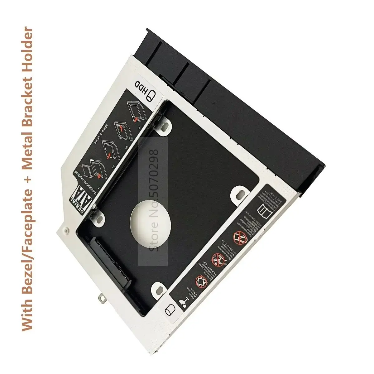 with Bezel Front Panel 2nd 2.5 Hard Drive HDD SSD Optical bay Caddy Frame Bracket Tray for Lenovo YangTian V310-15IKB V310-15ISK