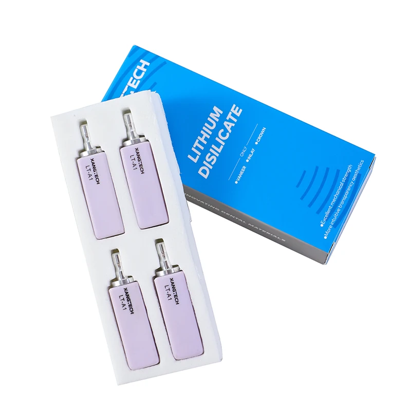 XANGTECH 4 قطعة كتل ديسيليكات الليثيوم B40 مختبر الأسنان السيراميك الزجاجي لـ Sirona Cerec CAD/CAM لمواد طب الأسنان لقشرة التاج #2