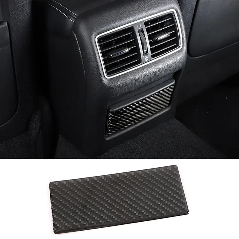 

For Infiniti Q50L 2015-2022 Car Rear Storage Box Panel Sticker Cover Trim Soft Carbon Fiber Interior Accessories 1 Pcs