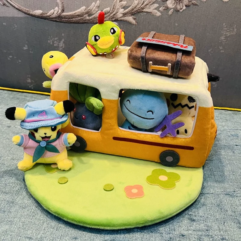 

Pokémon ROAD TRIPThe Second Installment Scene Plush Set Mimikyu Wooper Cute Plush Toys for Decoration Display and Collectibles