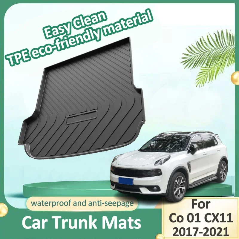 

Car Trunk Mat For Lynk & Co 01 CX11 2017-2021 Cargo Liners Trunk Mats Boot Carpet Storage Pad Waterproof Floor Mats Accessories