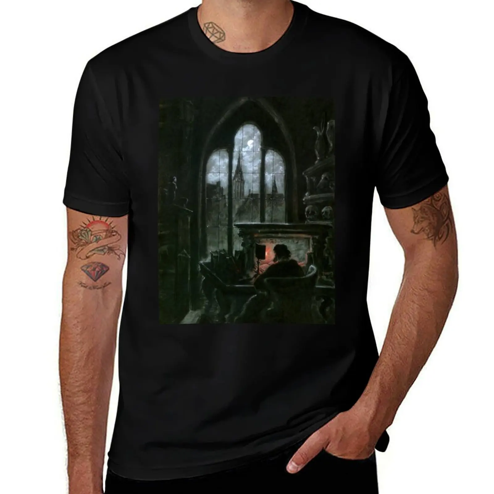 Faust in His Study by Carl Gustav Carus T-Shirt Thanksgiving Day Tee Top T-Shirt