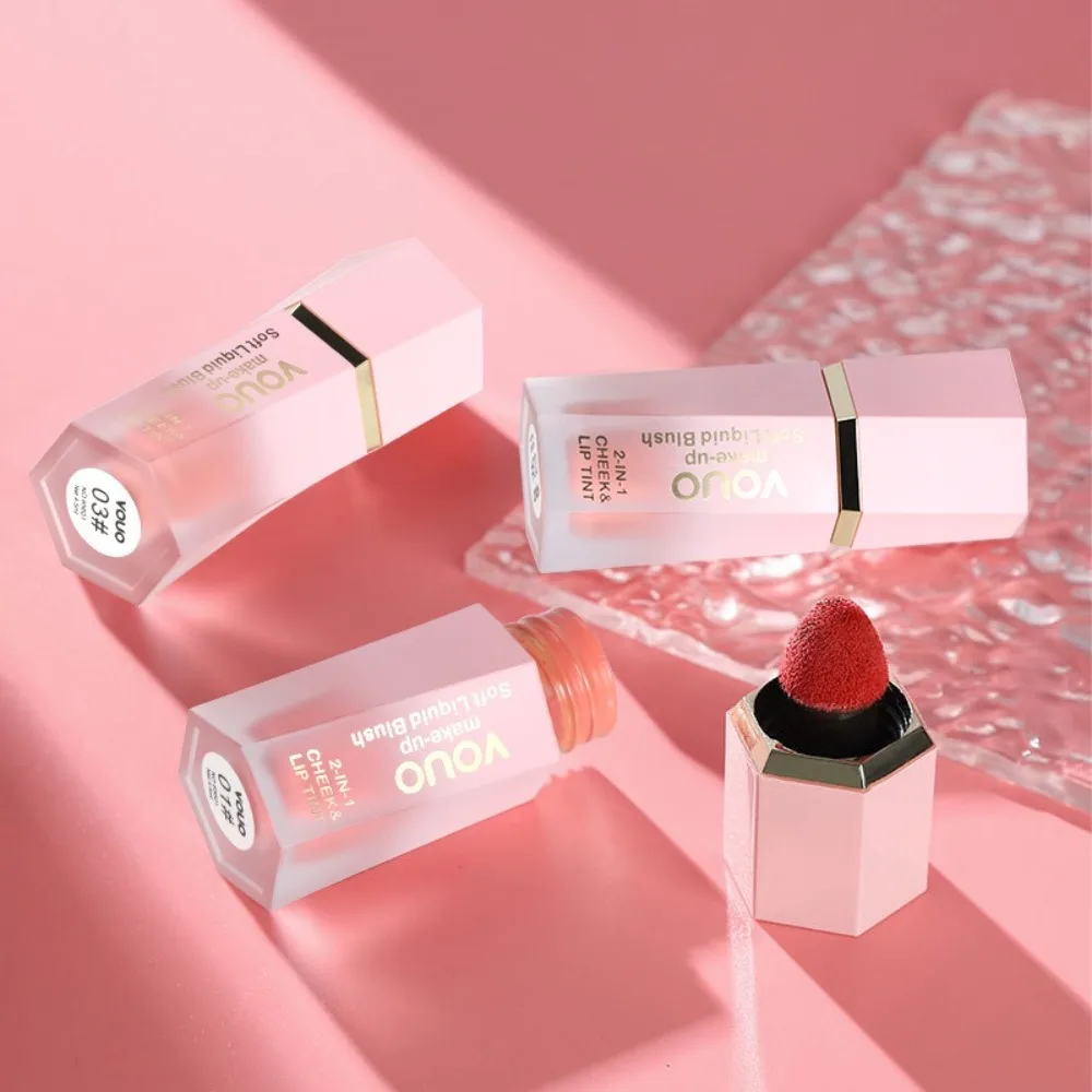 3 in 1 Liquid Blush 4 Colors Moisturizing Makeup Rouge Longlasting Color Enhancing Lip Gloss Blush Makeup Cosmetics