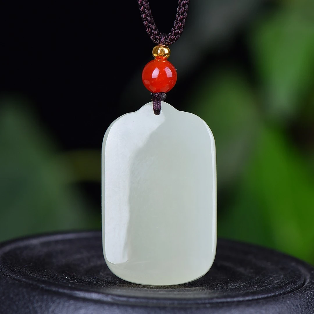 

Genuine China Nephrite Stone Jade Blank Pendant Necklace Men Women Certified Jewelry Chinese Hetian Jade Lucky Charms Amulets