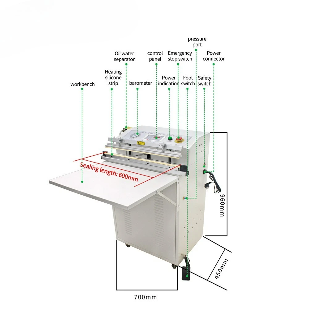 e Sealing Vacuum Sealer600EV External Food Bag Air-exhaust Vacuum Packaging Machin - view 4