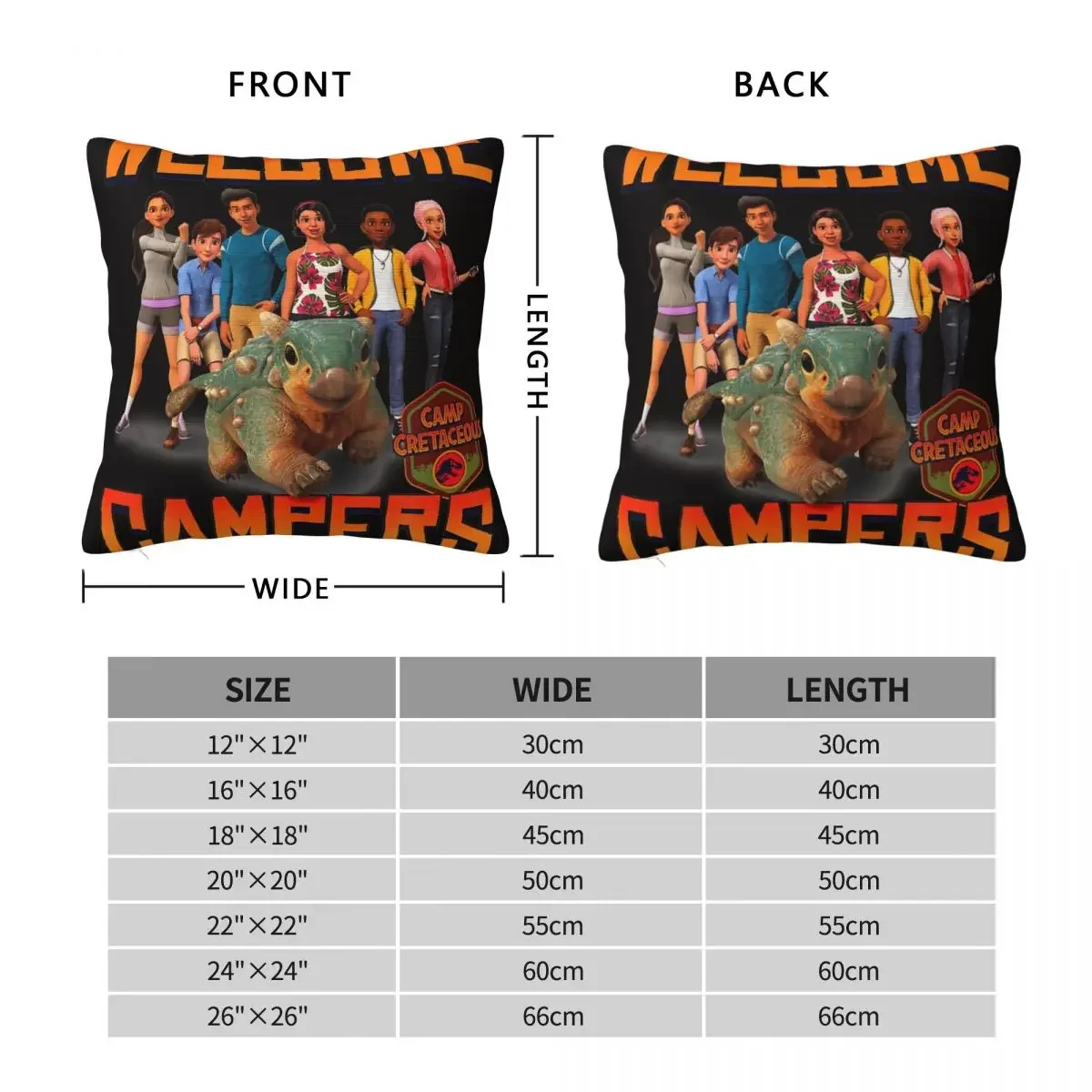 Jurassic World Camp Cretaceous Welcome Campers Group T Shirt Throw Pillow Luxury Pillow Cover Decorative Sofa Cushion