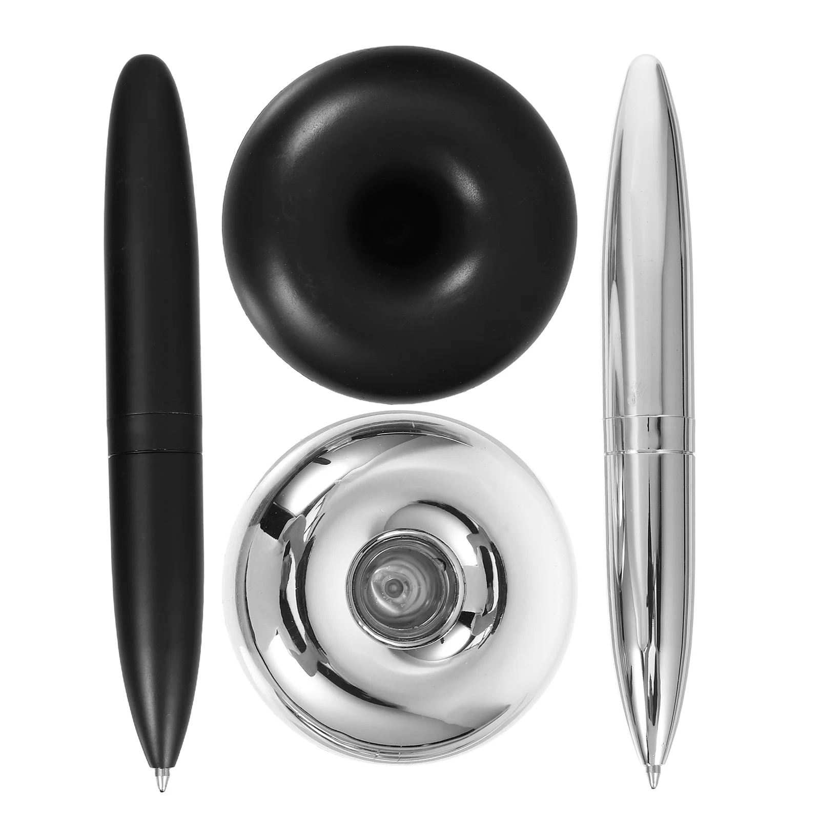 

2 Pcs Signature Pen Magnetic Floating Base Metal Ballpoint Nice Pens for Men Women Office Gift Luxury Weighted Fidget Writing
