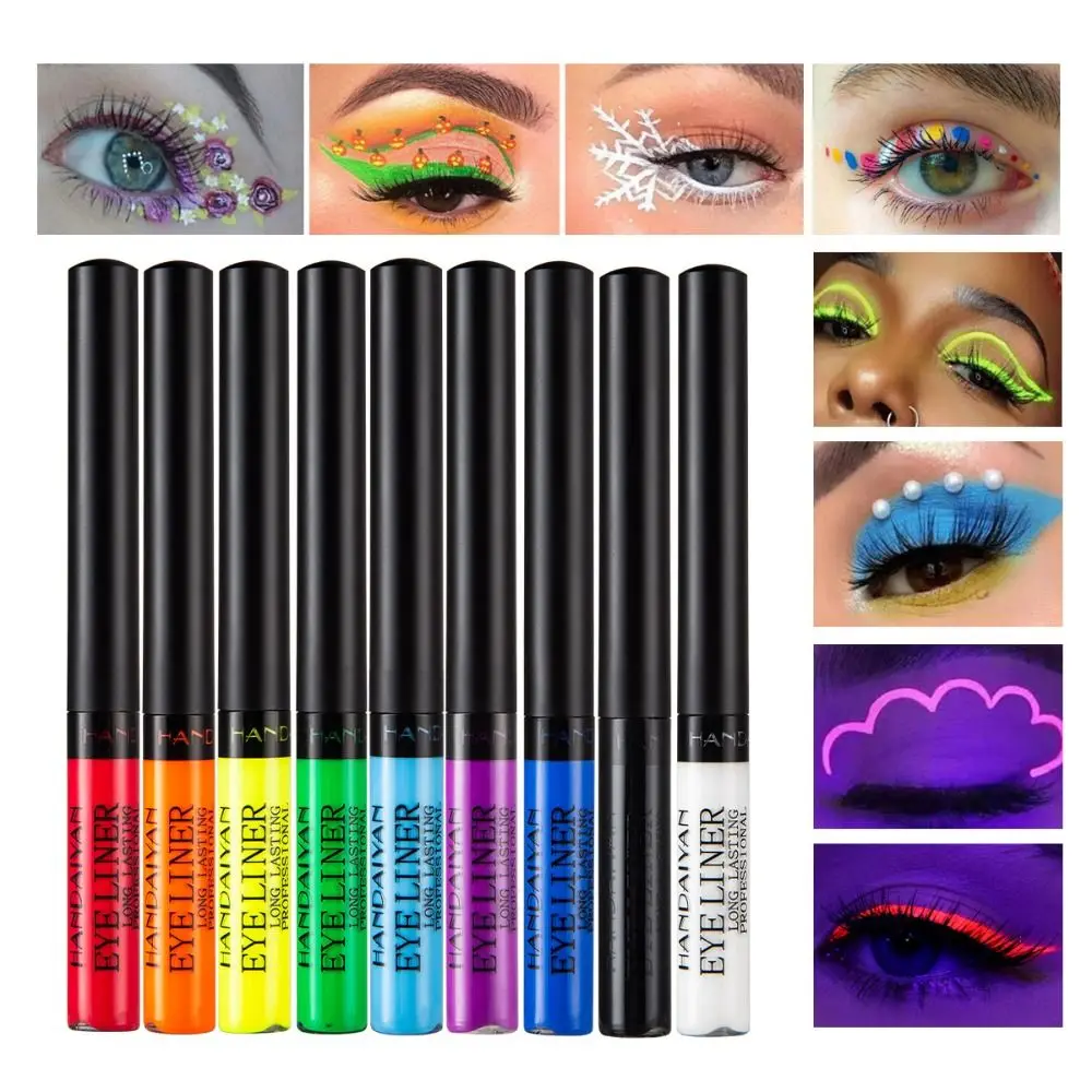 Delineador Fluorescente de Neon, UV Light Color Eyeliner, Ferramenta de maquiagem, Lápis líquido Eye Liner, Maquiagem Cosméticos