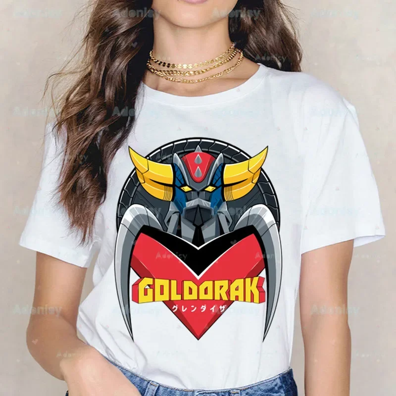 Goldorak UFO Summer Shirt Graphic Grendizer T Shirt Women Tops Base O-neck Space Robot Nostalgia Goldrake Tee Funny Girls Tshirt