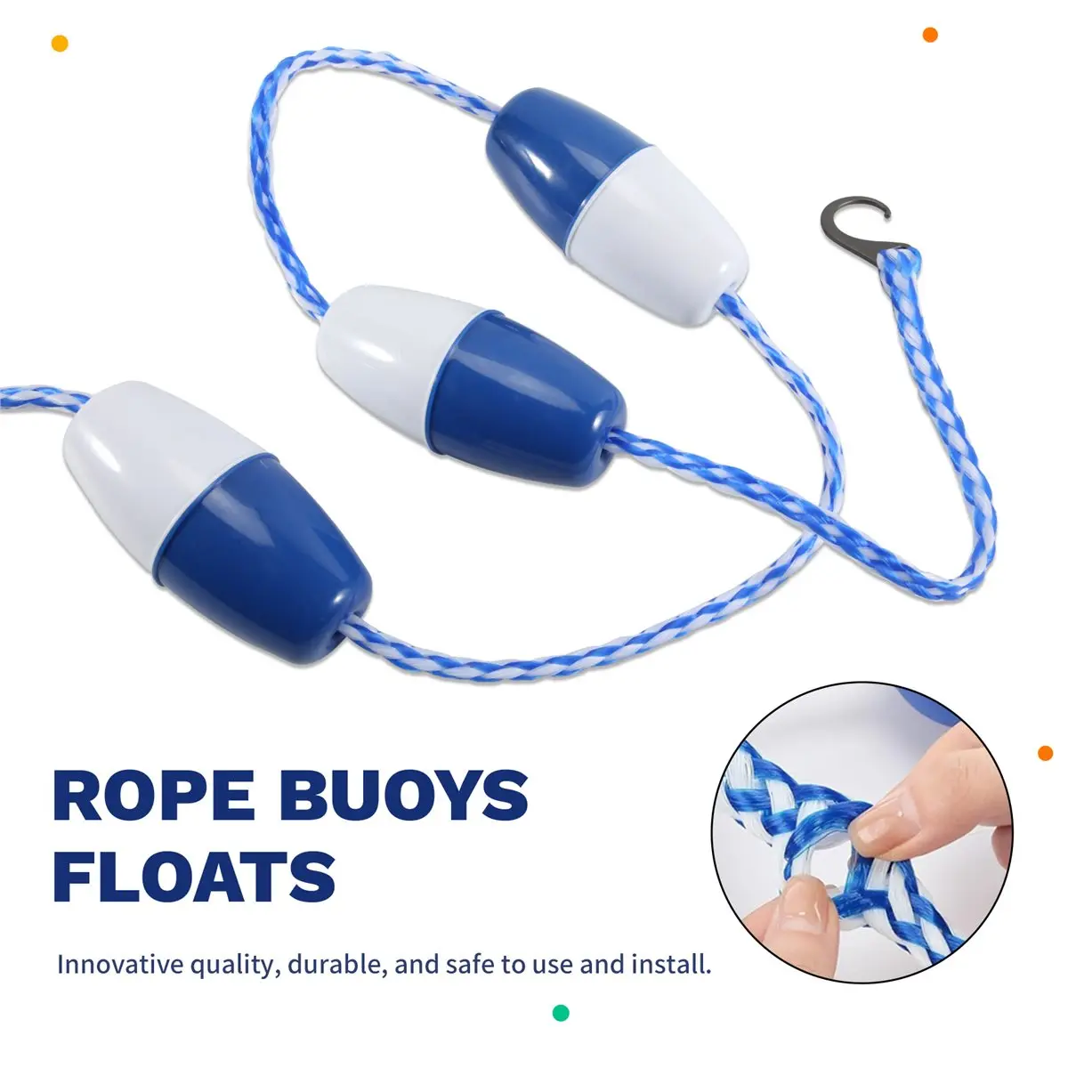 HITL 16ft Pool Rope Floats to Divide Pool - Pool Safety Rope with Floats - Pool Divider Rope for Shallow Deep End