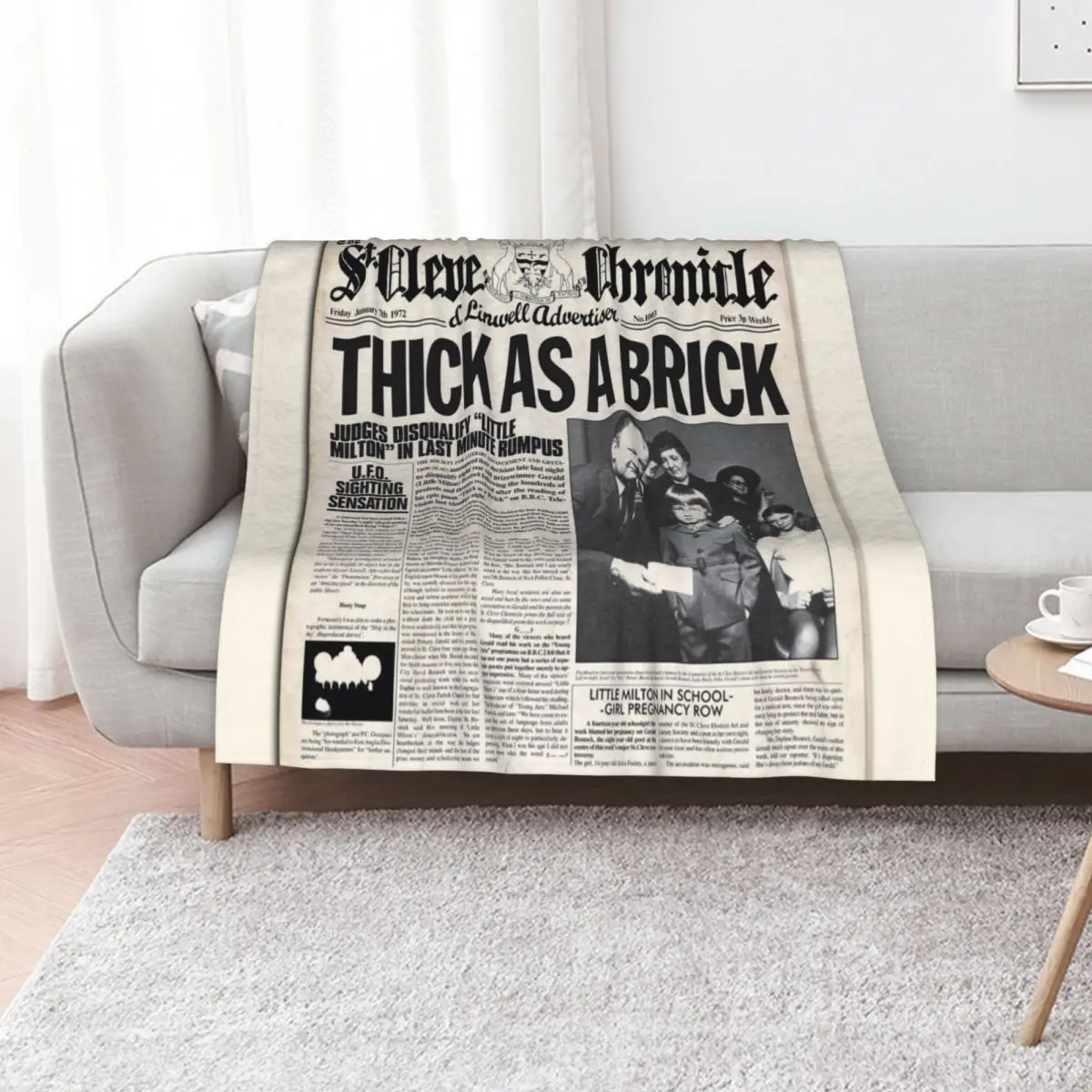 

Jethro Tull - Thick as a Brick Newspaper Throw Blanket Nap for babies Bed Fashionable Hairy Blankets