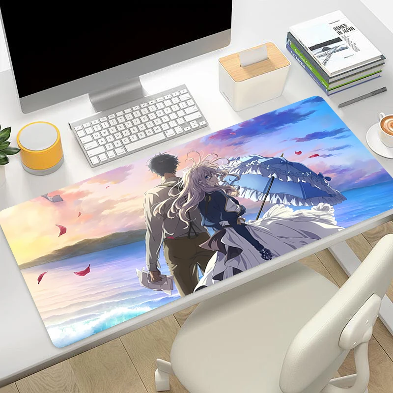 Mouse Pad Home Gaming Laptops Keyboard Mat Deskmat Pc Accessories Desk Protector Gamer Mats Anime Violet Evergarden PC carpet XL