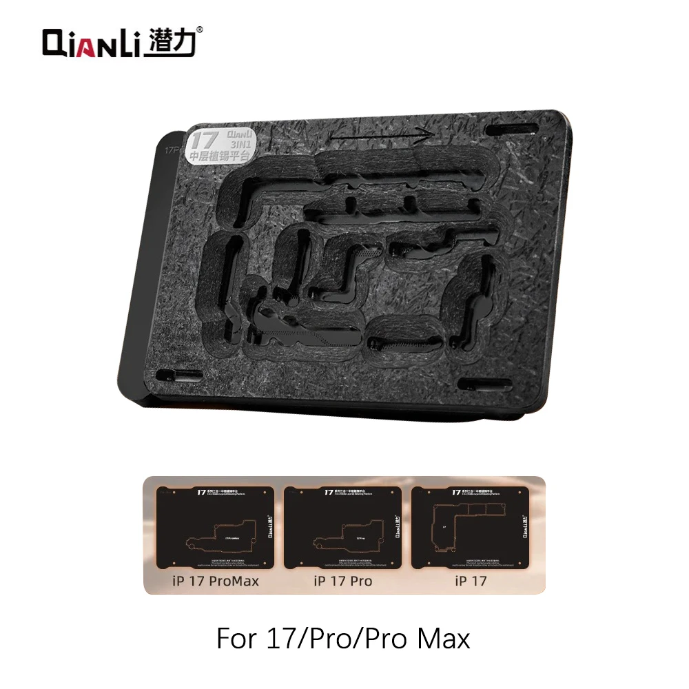 Qianli Motherboard Middle Board Planting Tin Reballing Platform BGA Reballing Stencil for iPhone X 11 12 13 14 15 16 17 Pro max