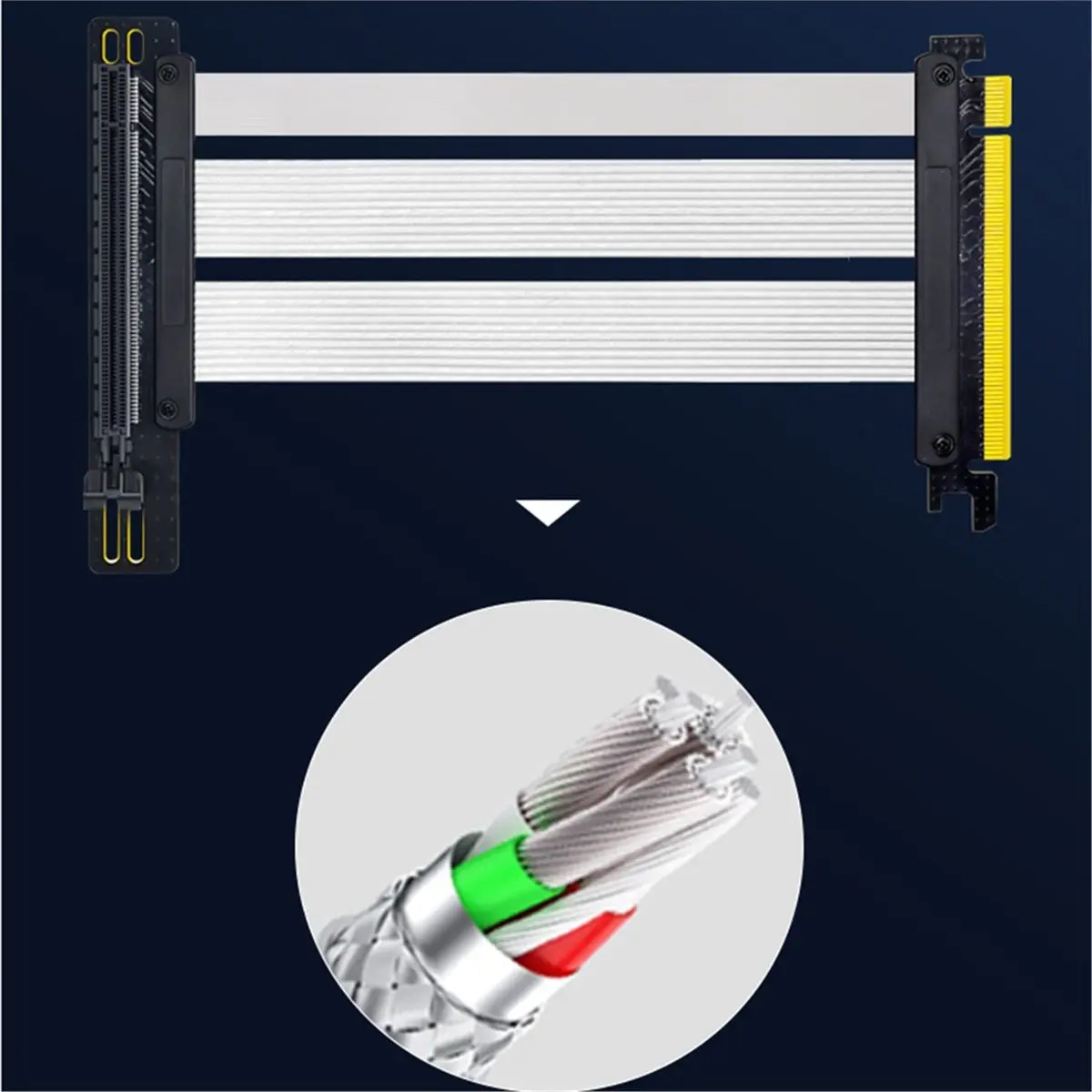 Câble Riser PCIe 5.0 X16 pour RTX5090, SSD GEN5 - Extension Verticale de GPU