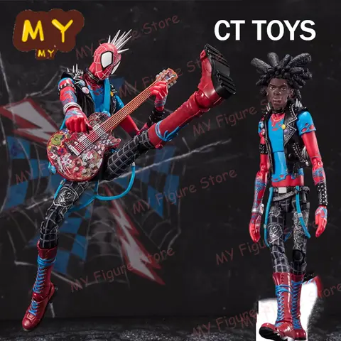 New CT Toys Spider-Punk Spiderman Figure Spider-Man Across The Spider-Verse Action Figures Shf Spider Figurine Customized Toy