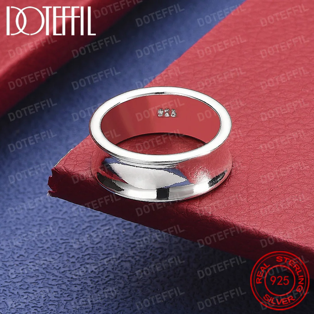 

Простое гладкое вогнутое кольцо из стерлингового серебра 925 пробы для женщин и мужчин, свадьба, помолвка, модные очаровательные ювелирные изделия