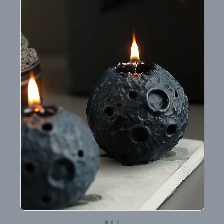 Lunar Aromatherapy Candle Creative Bedroom Mid- Autumn Festival Gifts Souvenir Ebony Agarwood Flavor 3D Moon Home Decoration