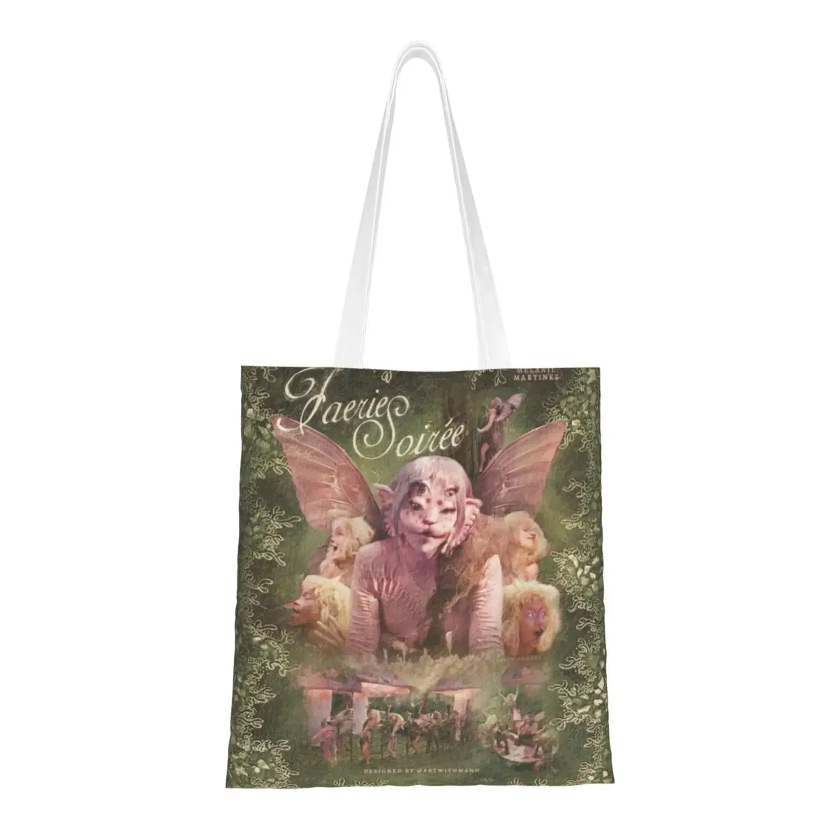 Custom Fashion Printed American Folk Singer Melanie Martinez Tote Shopping Bags Washable Canvas Shopper Shoulder Handbag