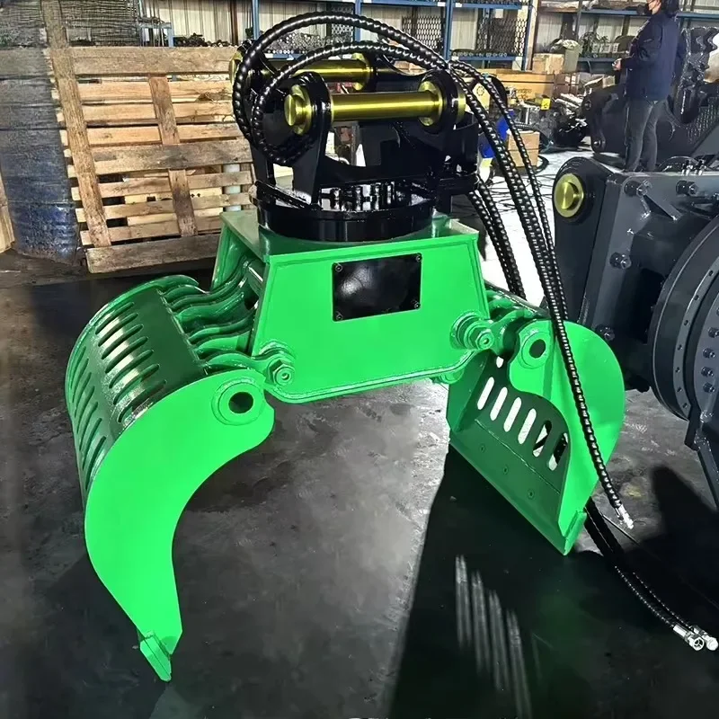 

360 degree rotating excavator hydraulic disassembly sorting grab logs