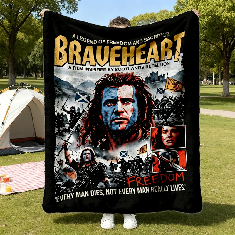 Braveheart Movie Flannel Throw, Vintage 90s War Film Cozy Blanket, William Wallace Freedom Gift