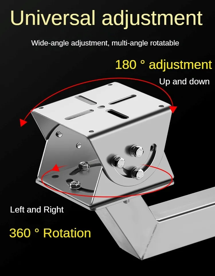 Stainless Steel Universal Side Mounted Wall Ceiling Mount Bracket Install Holder Rotary CCTV Camera Stand 360degree Adjustable