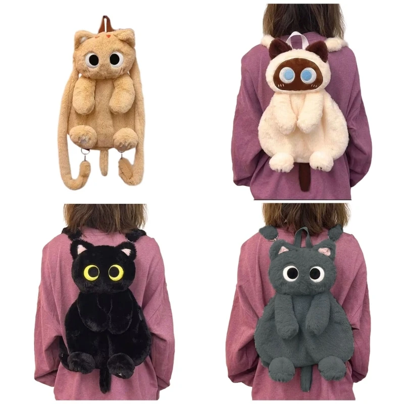 3D  Plush Backpack Cartoon School Bag Soft Comfortable Shoulders Bag for Kids Girl Gift Daily Use Women Shoulder Bag