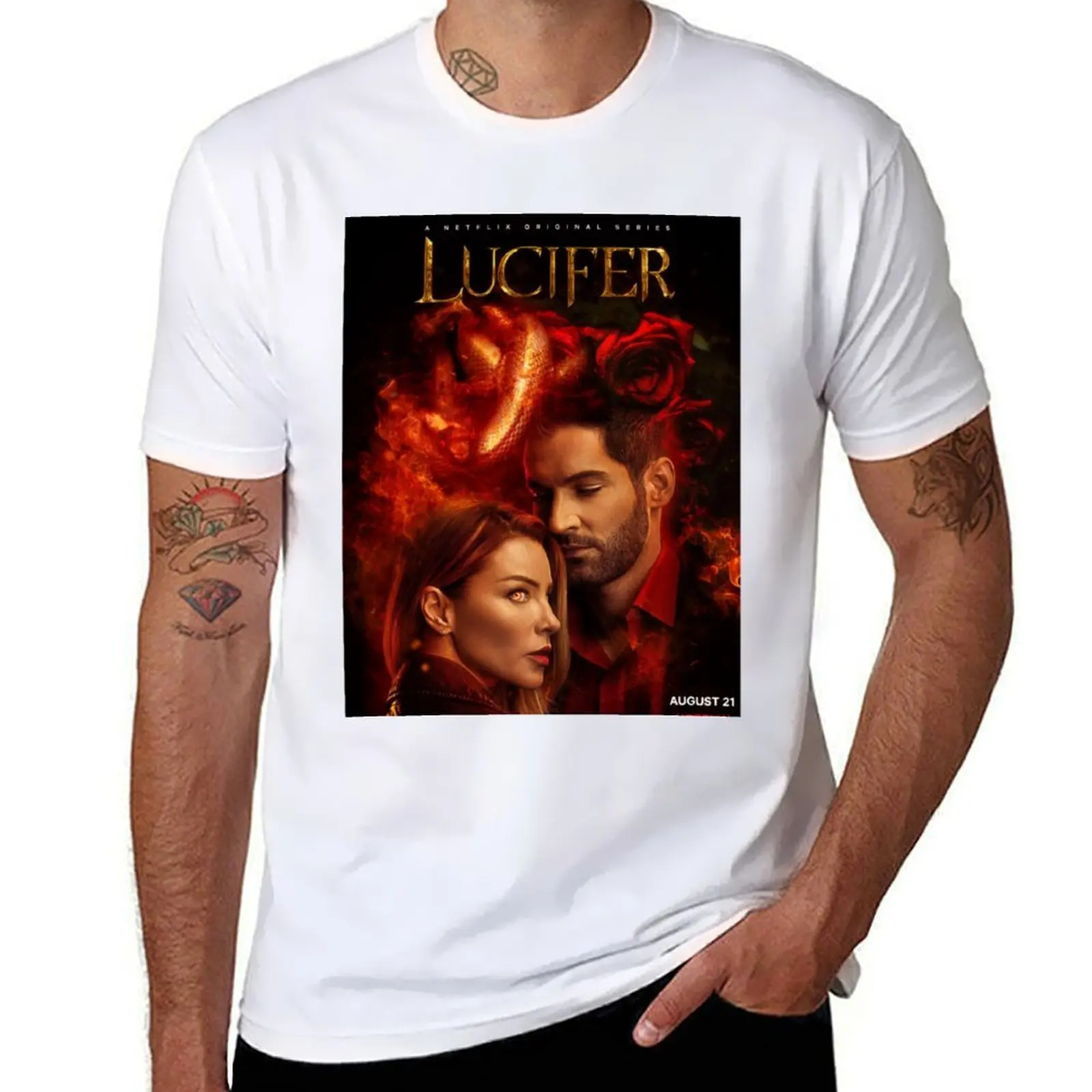 

Team Lucifer classic art T-Shirt cotton t shirt pack t shirt man luxury T-Shirt