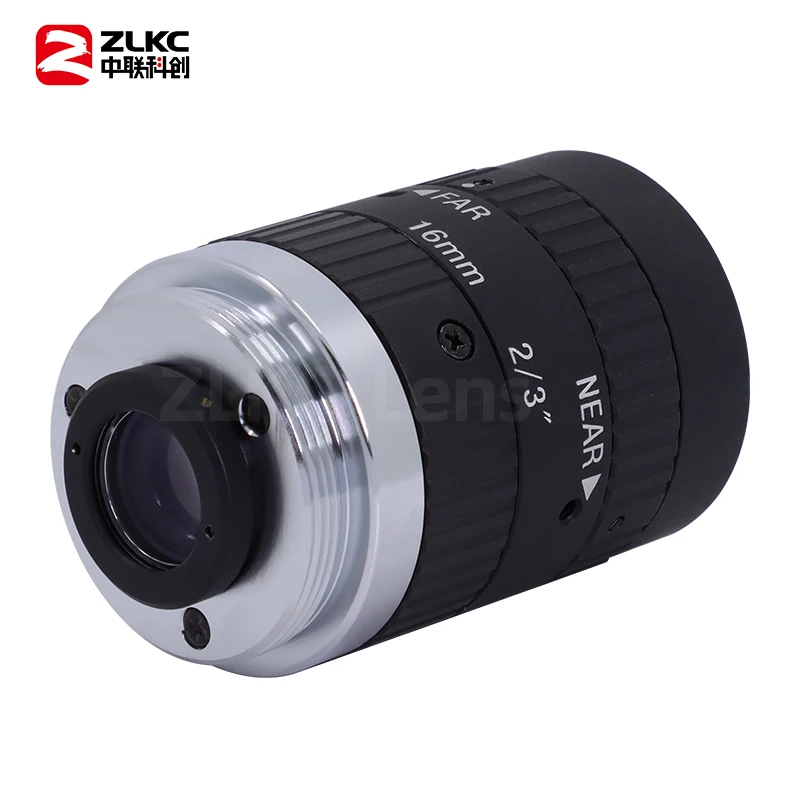 ZLKC 5 Megapixel C Mount 16mm 2/3" FA Industrial Camera Lens Manual Iris Low Distortion Machine Vision Fixed Focal Fenth Lenses