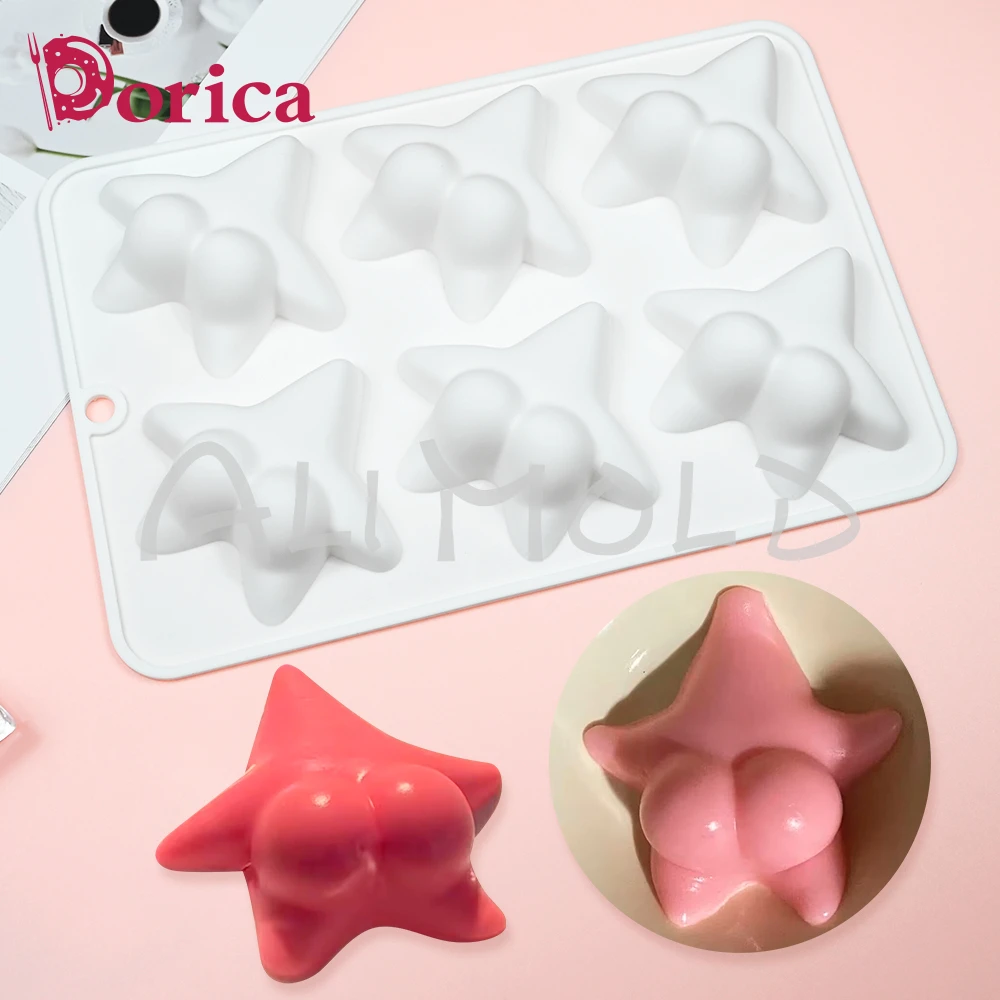 Cartoon Starfish Mousse Mold Handmade Squishy Squeeze Toy Silicone Mold DIY Gypsum Model Cake Decorating Tools Kitchen Bakeware