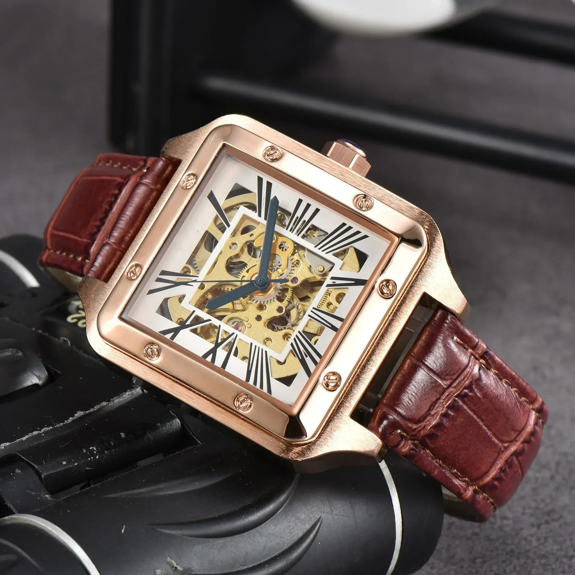 2025 Nieuwe mode horloge skelet mechanische automatische waterdichte horloges voor herenhorloges siliconen band