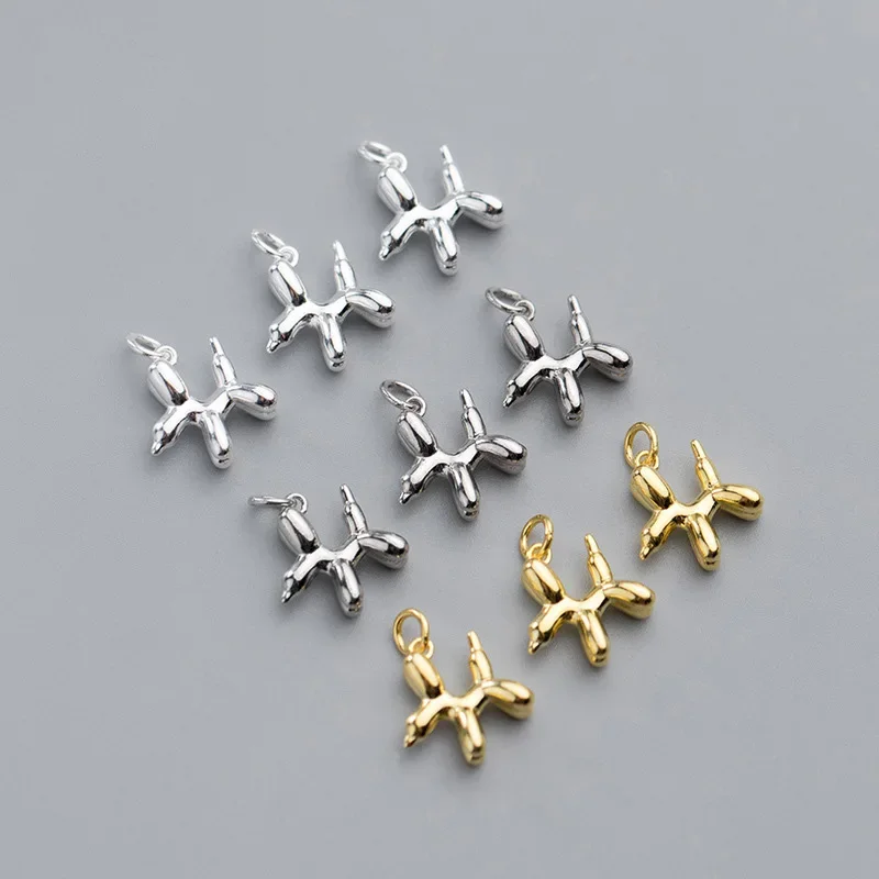 TrustDavis Real 925 Sterling Silver Pendant For Women Handmade DIY Necklace Balloon Dog Accessories Fine S925 Jewelry HY609