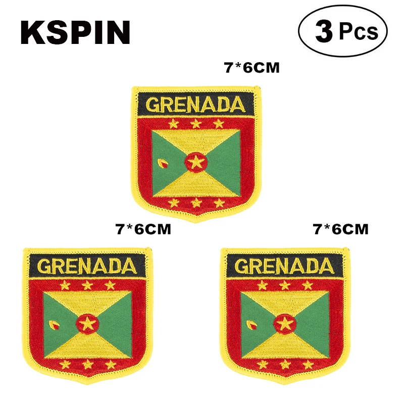 Grenada Shiled Shape flag patches national flag patches for Cothing DIY Decoration