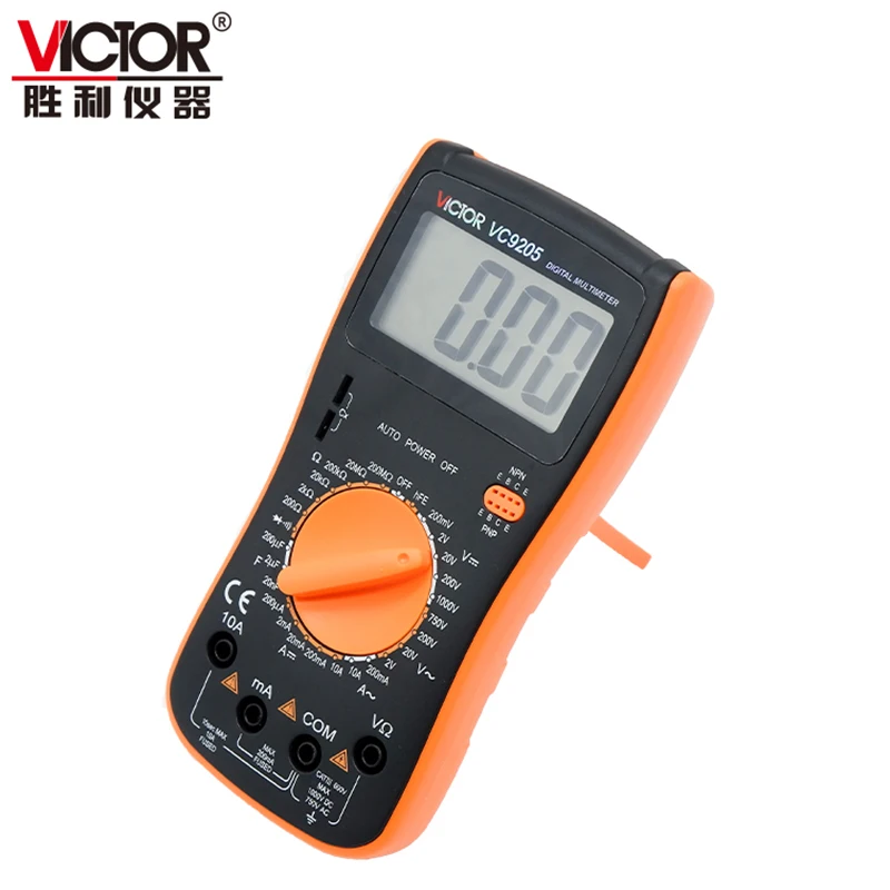 VICTOR VC9205 3 1/2 cijfers handmatig bereik True RMS digitale multimeter capaciteit 200 uF temperatuur -20-1000 Celsius meter