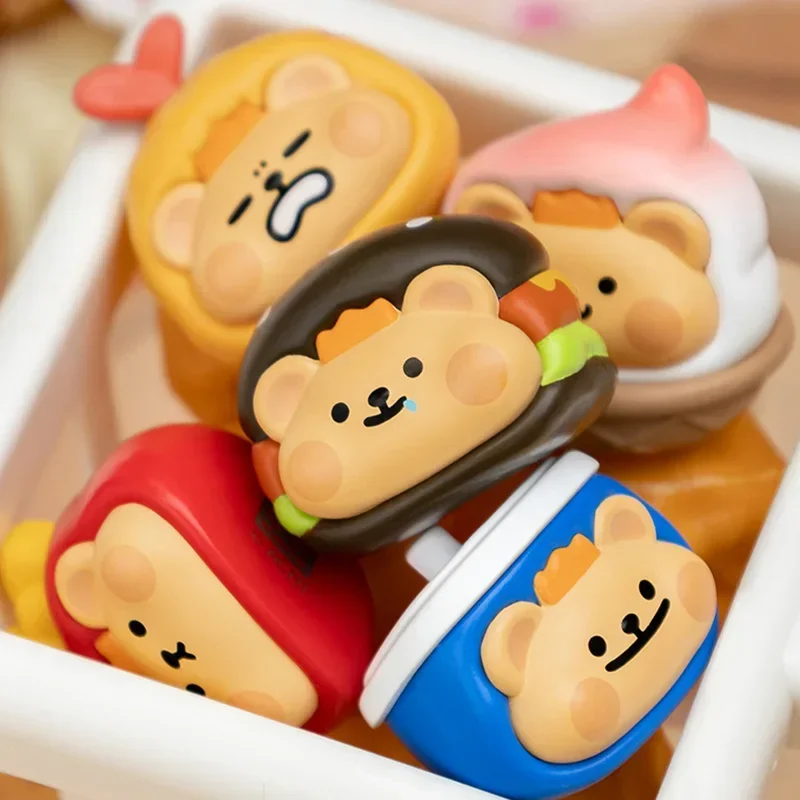 Bear Worm Happy Meal Candy Series Mini Blind Box Toys Kawaii Anime Action Figure Caixa Caja Surprise Mystery Box Dolls Girl Gift