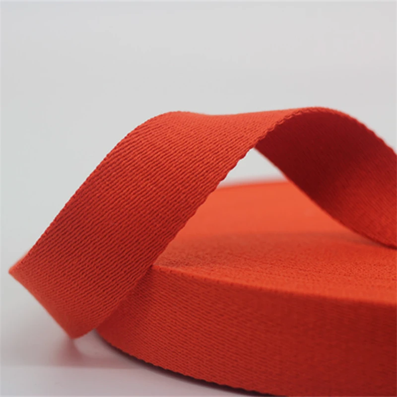 2CM Wide 50 Yards/Lot Polyester Cotton Webbing Twill Cotton Luggage Canvas Bag Handle Belt Diagonal Striped Woven Belt