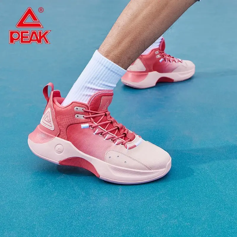 PEAK sepatu basket pria, koleksi Nomad sepatu olahraga tahan lama, teknologi elastis potongan rendah, sepatu tempur berbantalan 2024