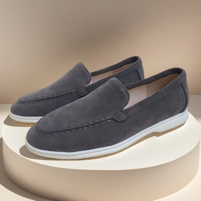 

2025 мужские классические брендовые замшевые лоферы, мужская повседневная обувь, роскошные мужские дышащие туфли без шнуровки для вождения, мокасины