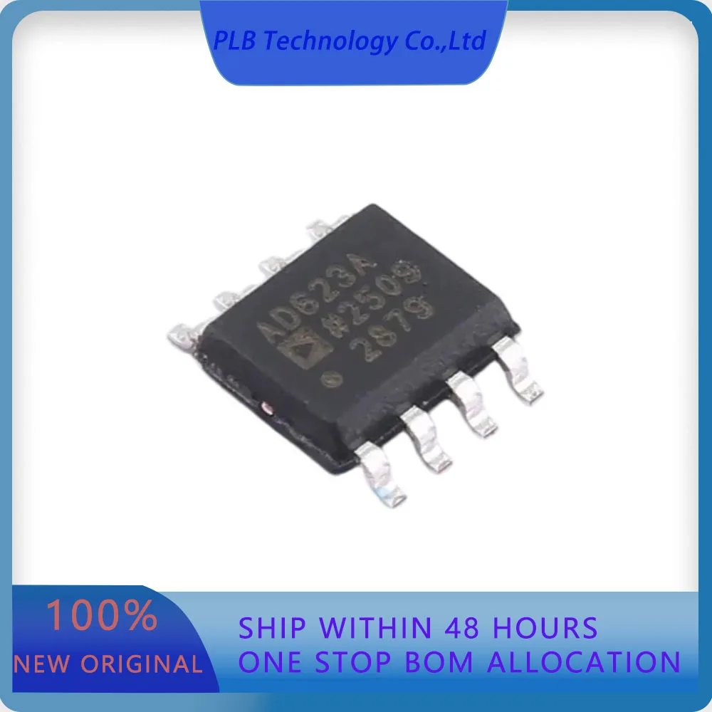 2PCS AD623ARZ-R7 AD623  25nA 200uV 80dB 0.3V/us 1.0 Rail-to-Rail Output SOIC-8 Instrumentation Amplifiers Original Stock