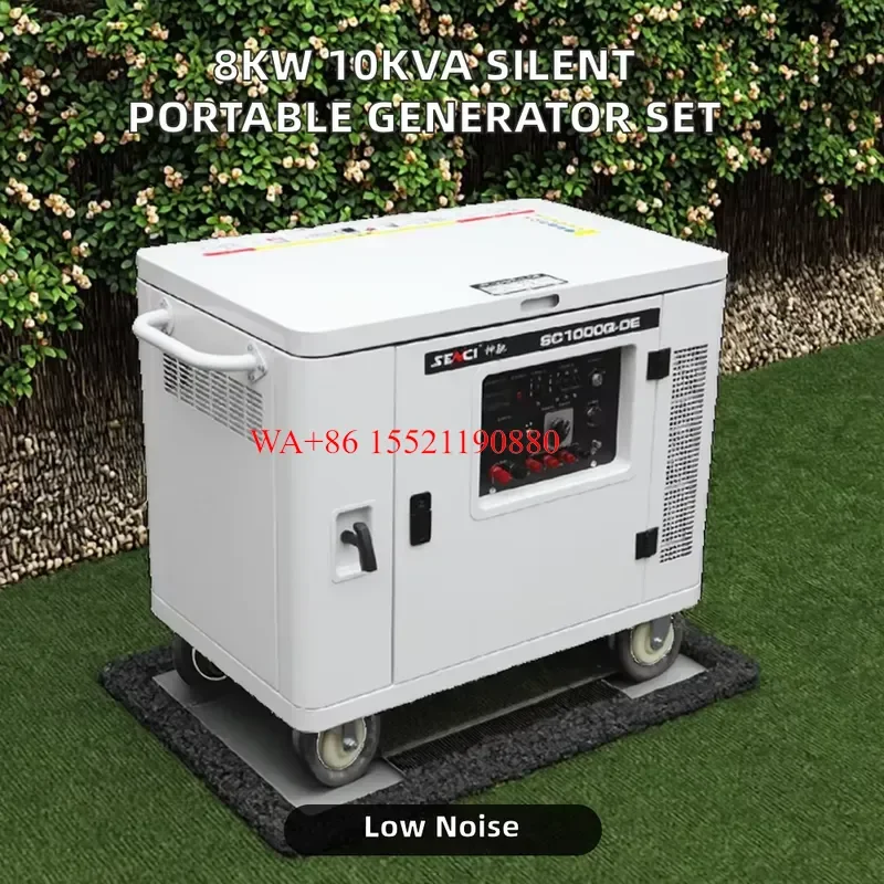 WMWMNU New Model Portable Mini Power Generator Set, 8KW 10KVA, Super Silent, 50Hz, Electric Start, Water Cooling