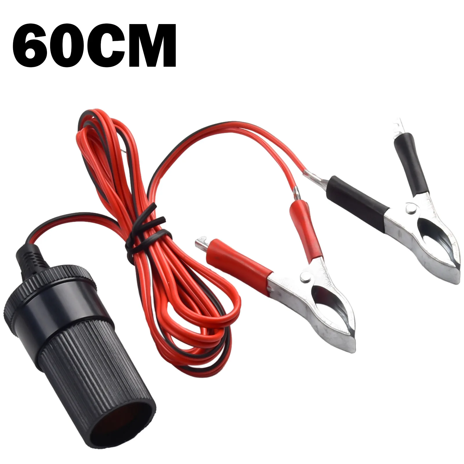 12V Car Socket Adapter Socket Cable + Battery Clamp Brand New High Quality 15A Rated Current 1.5M Length Metal Spring