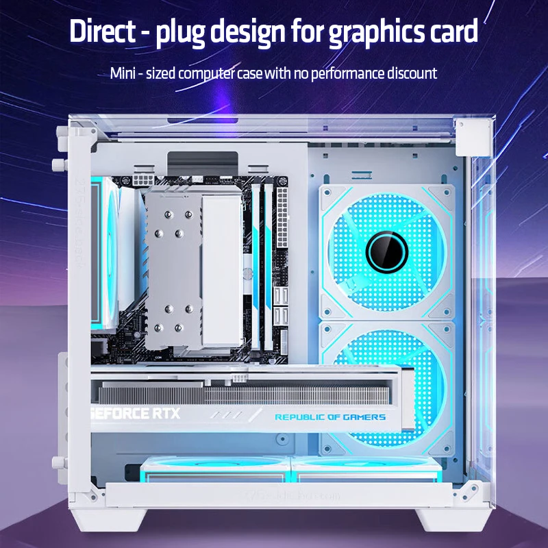 Yeah Magic Cube Gaming MATX Desktop PC Case Computer Chassis Seaview Room Case Glass Support 5 Fan Position 240 Water Cooling