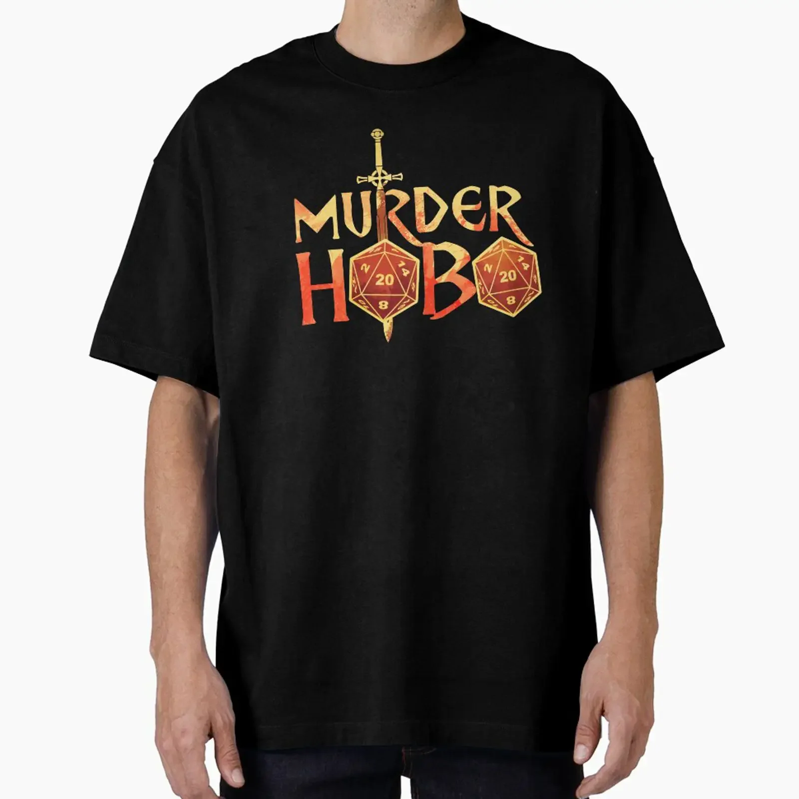 Murderhobo Oversized T-Shirt Vintage-Waschung Lässig Stilvolle Designerkleidung Streetwear Unisex Weich Bequem Leicht