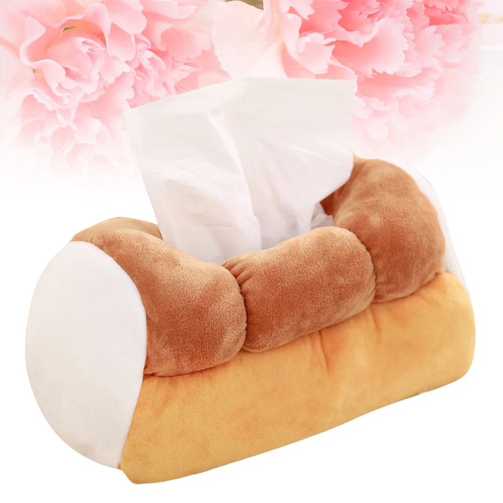 Simulation Toast Tissue Box Plush Creative Bread Paper Holder Napkin Container for Home Car Cafe plush tissue holder