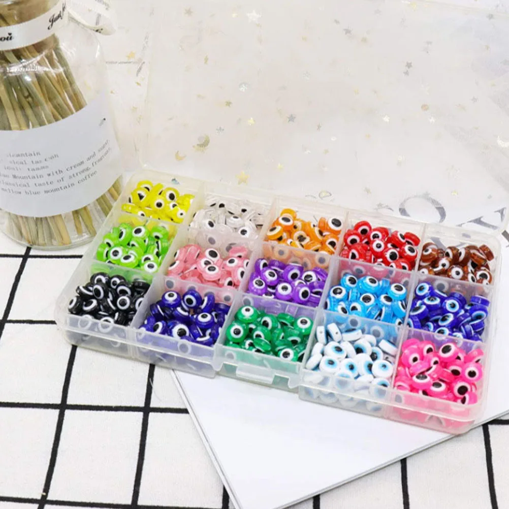 

1 коробка, бусины-разделители из смолы с узором глаз, продолжение, свободные бусины для самостоятельного изготовления ювелирных изделий, аксессуары для рукоделия, узор в виде глаз, свободная бусина